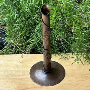 VTG Coppercraft 600 Bud Vase 8" Art Nouveau Style Copper Floral Leaf Vine